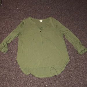 Army green 3/4 length top